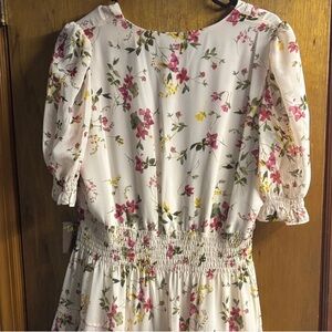 Taylor White Dress with Floral Detail